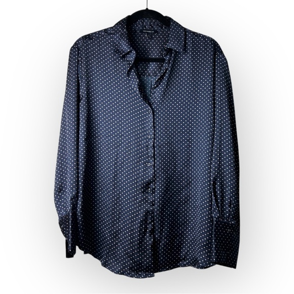 Tamara H Blue with Pink Polka Dots Blouse S - Picture 1 of 6